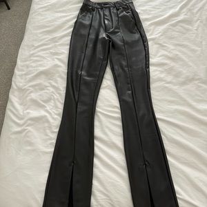 Abercrombie vegan leather split hem pants size 24R.